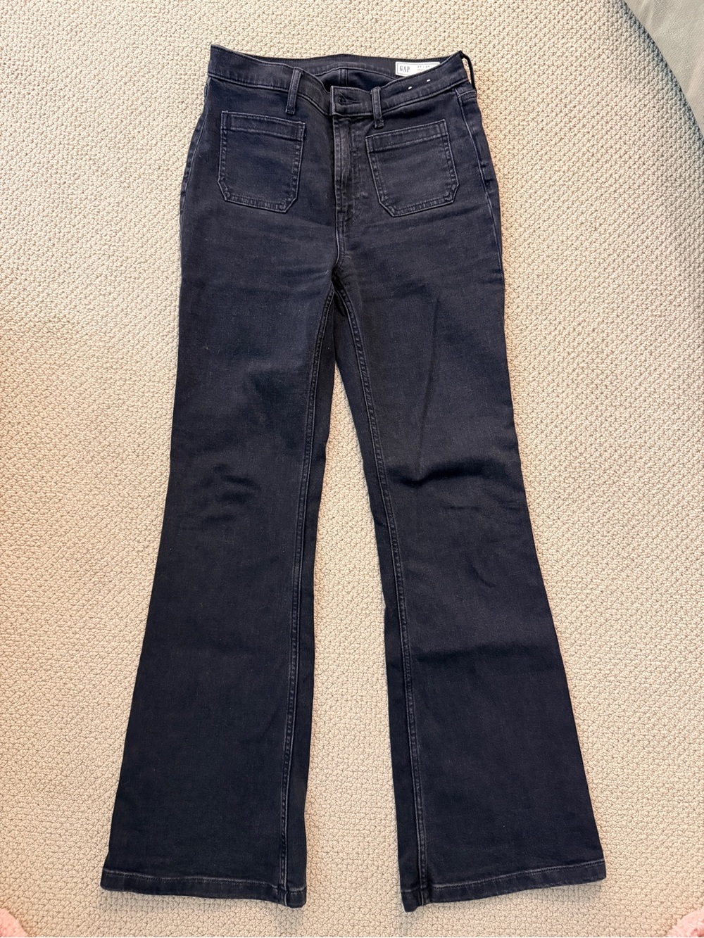 GAP Black Flare Wide-Leg Jeans